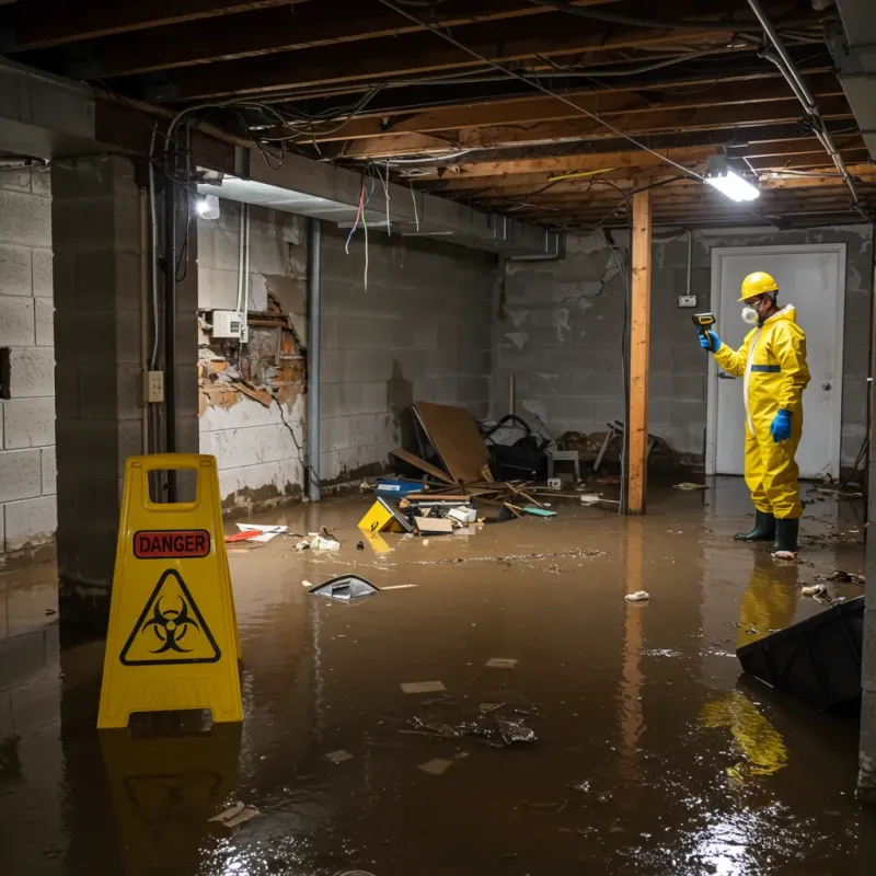 Flooded Basement Electrical Hazard in Mount Pleasant, NC Property